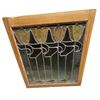 Image 1 : Antique Art Nouveau Stained Glass Window Panel, Wood Frame