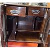 Image 3 : Antique Oak Smoker's/Trophy Cabinet with Engraved Presentation Plaque, 1934