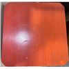 Image 2 : Vintage Painted Wood Cabinet with Damask-Lined Interior, Orange Finish
