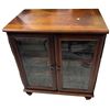Image 1 : Antique Mahogany Glass-Front Bookcase Cabinet, 3-Door (28x18x31.5)