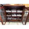 Image 3 : Antique Mahogany Glass-Front Bookcase Cabinet, 3-Door (28x18x31.5 - Contents Not Included)