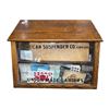 Image 1 : Antique Oak Store Display Case, "American Suspender Co." Notions & Buttons