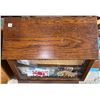 Image 2 : Antique Oak Store Display Case, "American Suspender Co." Notions & Buttons