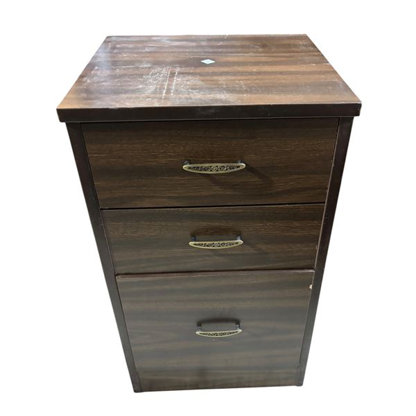 Vintage 3-Drawer Metal Filing Cabinet