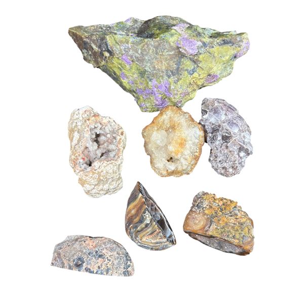 Assorted Raw & Polished Mineral Specimens (6+ pieces)