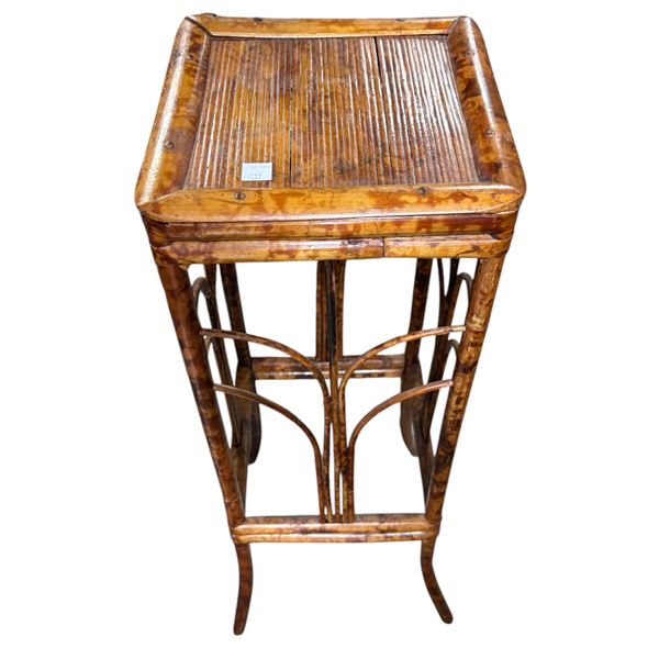 Bamboo/Faux-Bamboo Plant Stand with Slatted Top