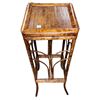 Image 1 : Bamboo/Faux-Bamboo Plant Stand with Slatted Top