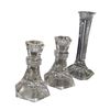 Image 1 : Frosted Milk Glass Vase & Crystal Candlesticks (4 pcs)