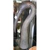 Image 2 : Carved Wood Ostrich/Bird Head Cane Handle with Horn Accent