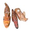 Image 1 : Carved Wood Animal Figurines: Fish, Snake & Rhino