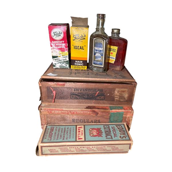 Vintage Pharmacy/Toiletry Bottles & Boxes: Fitchâ€™s, Eddyâ€™s E