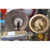 Image 2 : Cast Iron Cow Bell, Brass Village Bell & Vintage Cigarette Lighter (3 pcs)