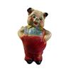 Image 1 : Vintage ceramic/chalkware "BANK" piggy bank figure in overalls