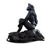 Image 3 : Black mermaid figurine/lamp base with a blue bulb