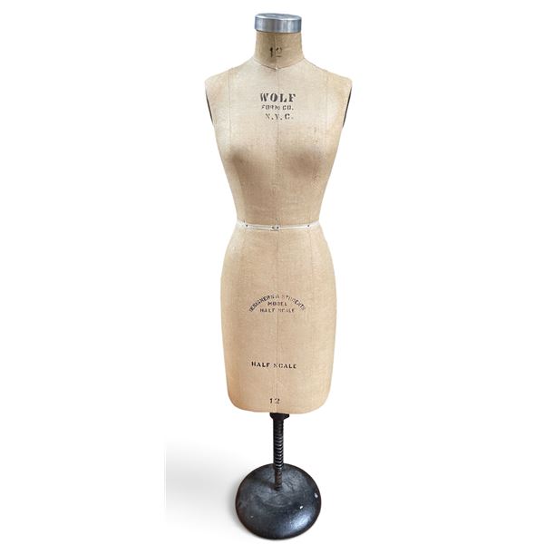 Wolf Form Co. NYC Half-Scale Dress Form, Size 12