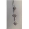 Image 3 : Delicate Sterling Silver Off Set Star Necklace with Crystals - 18" long with a 1.5" drop - Total wei