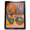 Image 2 : Paul Johnny, Four-Panel Woodland Style Animal Painting (Bear Paw, Eagle, Loon, Moose)