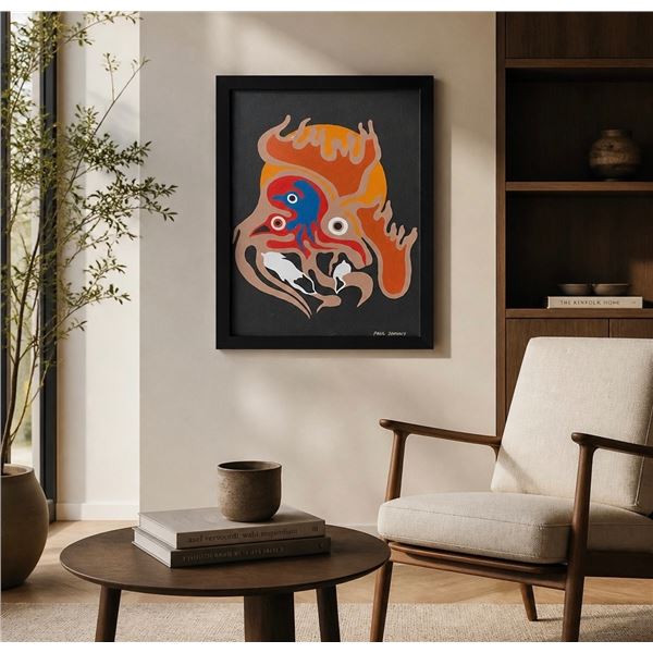 Paul Johnny, Woodland Style Abstract Bird/Spirit Painting
