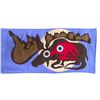 Image 4 : Paul Johnny, Purple Felt Applique Wall Hanging, Woodland Style Moose/Bird Design