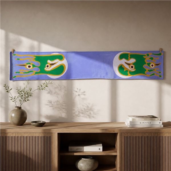 Paul Johnny, Purple Felt Applique Wall Hanging Woodland Style Bird Design