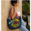 Image 1 : Paul Johnny, Denim Tote Bag with Felt Appliqué Moose Design