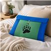Image 1 : Paul Johnny, Felt Appliqué Bear Paw Pillow Case (Blue/Green)