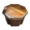 Image 1 : Octagonal Wood Side Table with Parquet Top, 25.5" dia x 20"H