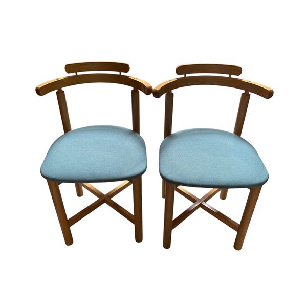Gangso Mobler Swedish Dining Chairs, Set of 2 (Teal Upholstered Seats) RV: $536