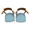 Image 2 : Gangso Mobler Swedish Dining Chairs, Set of 2 (Teal Upholstered Seats) RV: $536