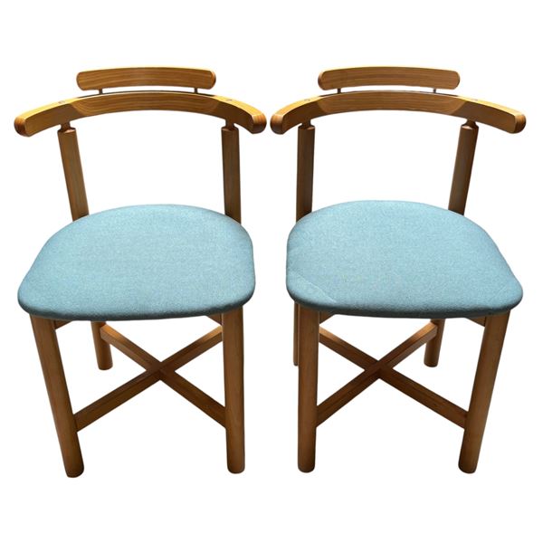 Gangso Mobler Swedish Dining Chairs, Set of 2 (Teal Upholstered Seats) RV: $536
