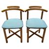 Image 1 : Gangso Mobler Swedish Dining Chairs, Set of 2 (Teal Upholstered Seats) RV: $536