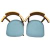 Image 2 : Gangso Mobler Swedish Dining Chairs, Set of 2 (Teal Upholstered Seats) RV: $536