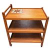 Image 1 : Mid-Century Teak 3-Tier Rolling Bar Cart/Trolley, 28â€L x 19â€D x 28.5â[x=#8364/