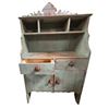 Image 1 : Rustic Painted Pine Cabinet/Hutch, Distressed Blue-Green Finish (34.5x16x63)