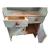 Image 2 : Rustic Painted Pine Cabinet/Hutch, Distressed Blue-Green Finish (34.5x16x63)