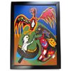 Image 2 : Paul Johnny, Woodland Style Painting, Thunderbird & Canoe Scene