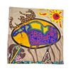 Image 1 : Paul Johnny, Large Felt Applique Blanket/Wall Hanging, Woodland Style Multi-Animal Design