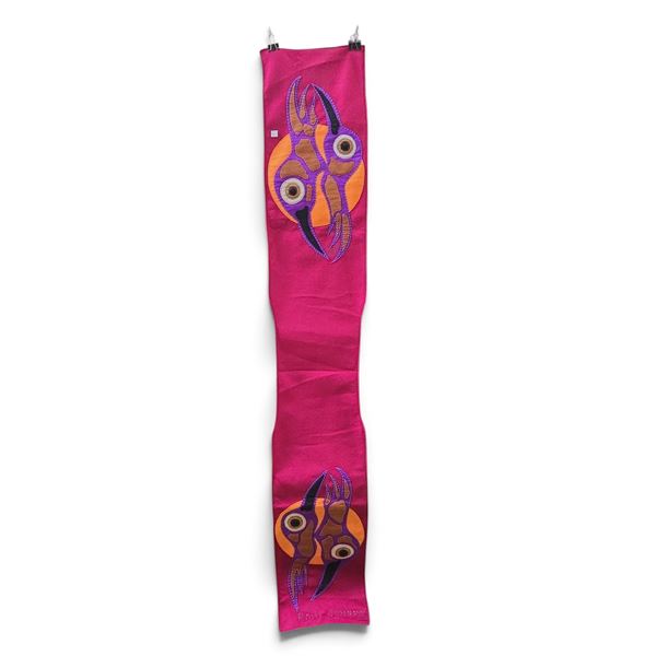 Paul Johnny, Felt Applique Wall Hanging, Woodland Style Bird Design