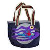 Image 2 : Paul Johnny, Denim Tote Bag with Purple Abstract Bird Applique
