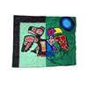 Image 1 : Paul Johnny, Green Felt Appliqué Wall Hanging with Thunderbird-Raven Transformation Figures