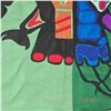 Image 2 : Paul Johnny, Green Felt Appliqué Wall Hanging with Thunderbird-Raven Transformation Figures