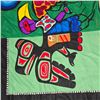 Image 3 : Paul Johnny, Green Felt Appliqué Wall Hanging with Thunderbird-Raven Transformation Figures