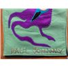 Image 4 : Paul Johnny, Green Felt Appliqué Scarf with Abstract Figures