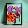 Image 1 : Paul Johnny, Framed Pink Artwork with Abstract Animal Figure