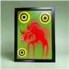 Image 1 : Paul Johnny, Framed Black Artwork with Red Abstract Animal Figure