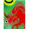 Image 3 : Paul Johnny, Framed Black Artwork with Red Abstract Animal Figure