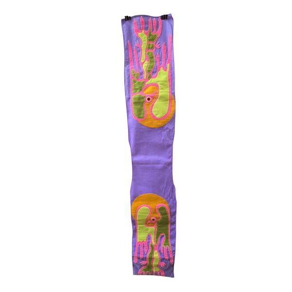 Paul Johnny, Purple Felt Applique Wall Hanging with Abstract Figures