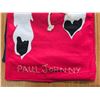 Image 3 : Paul Johnny, Red Felt Appliqué Scarf with Medicine Wheel and Abstract Figures