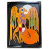 Image 2 : Paul Johnny, Black Felt Applique Wall Hanging with Abstract Bird Figure