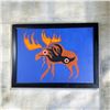 Image 1 : Paul Johnny, Framed Artwork Raven Inside Moose Figure